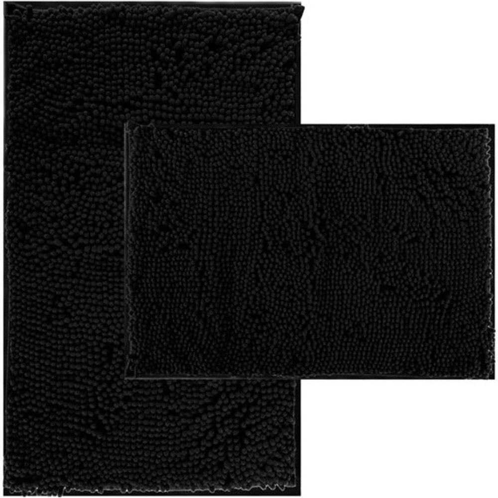 RUN HELIX Bathroom Rugs Set 2 Piece Thick Chenille Bath Mats, Soft Quick Dry